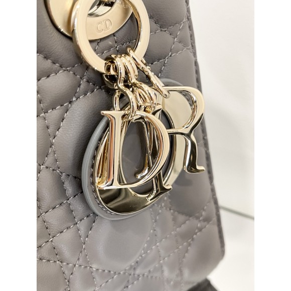 Dior Small Lady Dior My ABCDior Bag in Steel Grey Lambskin Dior Small Lady Dior My ABCDior Bag in Steel Grey Lambskin