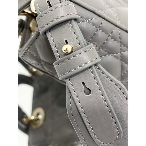 Dior Small Lady Dior My ABCDior Bag in Steel Grey Lambskin Dior Small Lady Dior My ABCDior Bag in Steel Grey Lambskin