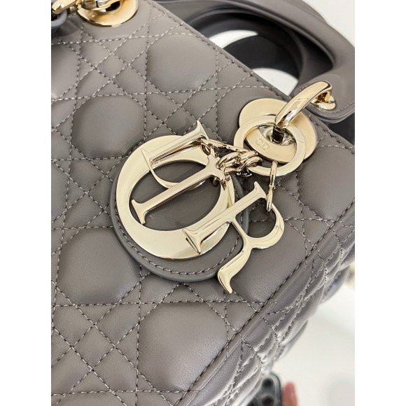 Dior Small Lady Dior My ABCDior Bag in Steel Grey Lambskin Dior Small Lady Dior My ABCDior Bag in Steel Grey Lambskin