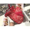 Dior Saddle Bag In Red Toile de Jouy Reverse Jacquard