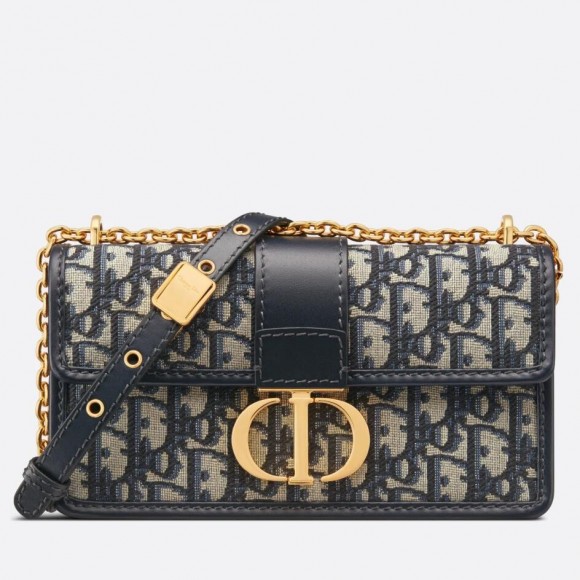 Dior 30 Montaigne East-West Bag with Chain in Blue Oblique Jacquard Dior 30 Montaigne East-West Bag with Chain in Blue Oblique Jacquard