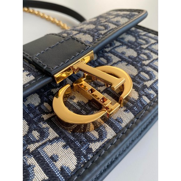 Dior 30 Montaigne East-West Bag with Chain in Blue Oblique Jacquard Dior 30 Montaigne East-West Bag with Chain in Blue Oblique Jacquard