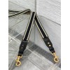 Dior Adjustable Shoulder Strap with Ring in Black Embroidery Canvas