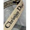 Dior Adjustable Shoulder Strap with Ring in Black Embroidery Canvas