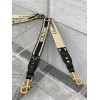 Dior Adjustable Shoulder Strap with Ring in Black Embroidery Canvas