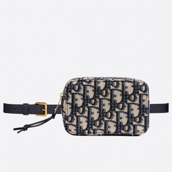 Dior Belt Pouch In Blue Oblique Canvas Dior Belt Pouch In Blue Oblique Canvas
