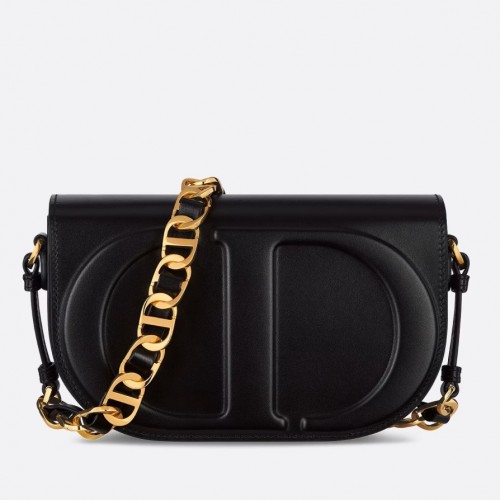 Dior CD Signature Chain Bag in Black Calfskin Dior CD Signature Chain Bag in Black Calfskin