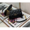 Dior Caro Belt Pouch with Chain In Black Calfskin