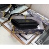 Dior Caro Belt Pouch with Chain In Black Calfskin
