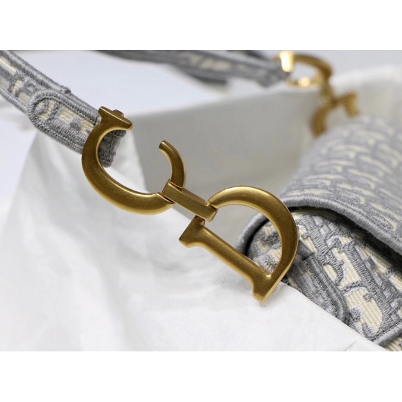 Dior Saddle Bag In Grey Dior Oblique Embroidery Dior Saddle Bag In Grey Dior Oblique Embroidery
