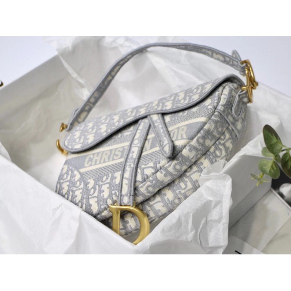 Dior Saddle Bag In Grey Dior Oblique Embroidery Dior Saddle Bag In Grey Dior Oblique Embroidery