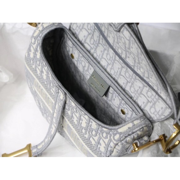 Dior Saddle Bag In Grey Dior Oblique Embroidery Dior Saddle Bag In Grey Dior Oblique Embroidery