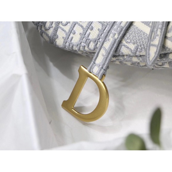 Dior Saddle Bag In Grey Dior Oblique Embroidery Dior Saddle Bag In Grey Dior Oblique Embroidery