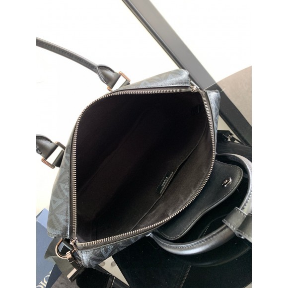 Dior Lingot Briefcase in Black CD Diamond Canvas Dior Lingot Briefcase in Black CD Diamond Canvas
