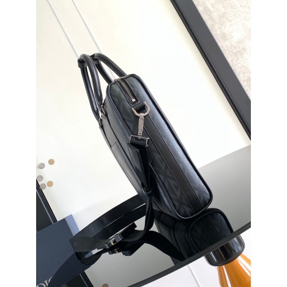 Dior Lingot Briefcase in Black CD Diamond Canvas Dior Lingot Briefcase in Black CD Diamond Canvas