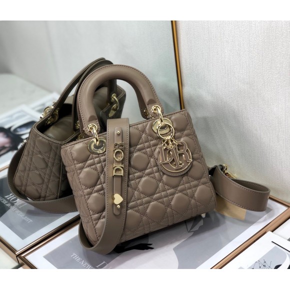 Dior Small Lady Dior My ABCDior Bag In Warm Taupe Cannage Lambskin Dior Small Lady Dior My ABCDior Bag In Warm Taupe Cannage Lambskin