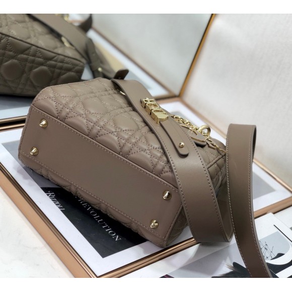 Dior Small Lady Dior My ABCDior Bag In Warm Taupe Cannage Lambskin Dior Small Lady Dior My ABCDior Bag In Warm Taupe Cannage Lambskin