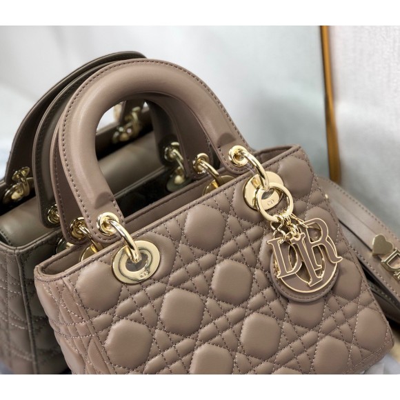Dior Small Lady Dior My ABCDior Bag In Warm Taupe Cannage Lambskin Dior Small Lady Dior My ABCDior Bag In Warm Taupe Cannage Lambskin