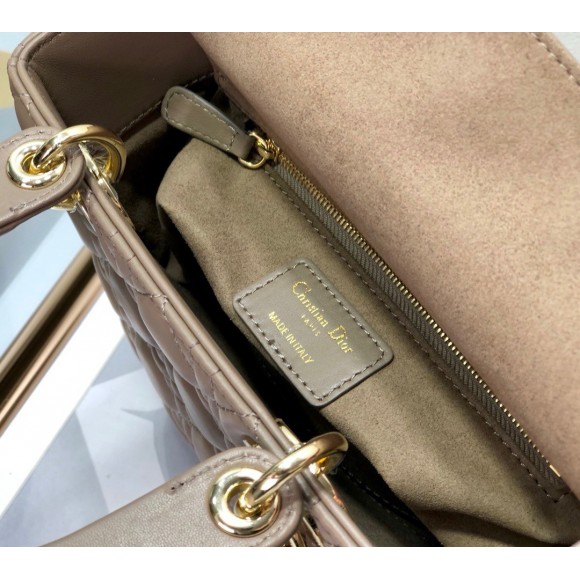 Dior Small Lady Dior My ABCDior Bag In Warm Taupe Cannage Lambskin Dior Small Lady Dior My ABCDior Bag In Warm Taupe Cannage Lambskin