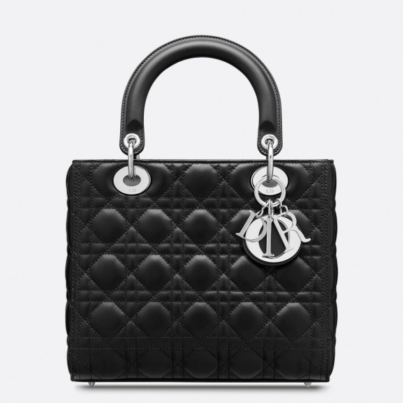 Dior Lady Dior Medium Bag In Noir Cannage Lambskin Dior Lady Dior Medium Bag In Noir Cannage Lambskin