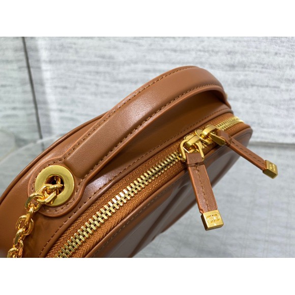 Dior CD Signature Oval Camera Bag in Brown Calfskin Dior CD Signature Oval Camera Bag in Brown Calfskin
