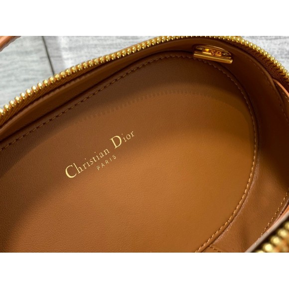 Dior CD Signature Oval Camera Bag in Brown Calfskin Dior CD Signature Oval Camera Bag in Brown Calfskin