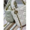 Dior Lady Dior Mini Bag with Chain in White Cannage Lambskin