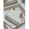 Dior Lady Dior Mini Bag with Chain in White Cannage Lambskin