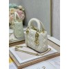Dior Lady Dior Mini Bag with Chain in White Cannage Lambskin