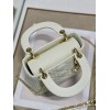 Dior Lady Dior Mini Bag with Chain in White Cannage Lambskin