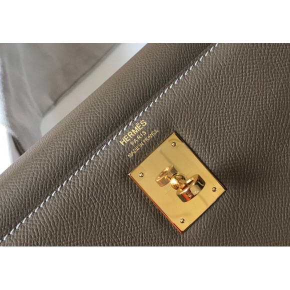 Hermes Kelly 32cm Sellier Bag in Taupe Epsom Calfskin GHW Hermes Kelly 32cm Sellier Bag in Taupe Epsom Calfskin GHW