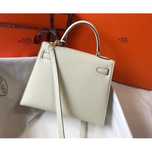 Hermes Kelly 25cm Sellier Bag in Craie Epsom Calfskin GHW Hermes Kelly 25cm Sellier Bag in Craie Epsom Calfskin GHW