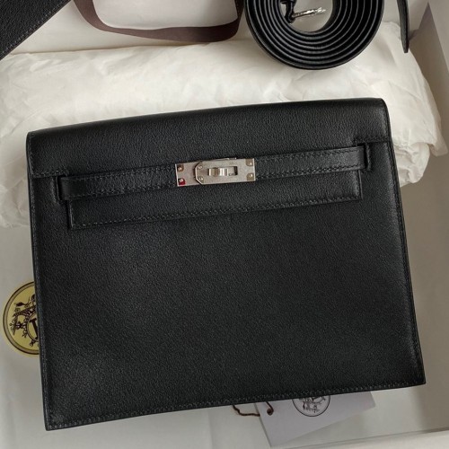 Hermes Kelly Danse II Handmade Bag In Black Evercolor Calfskin Hermes Kelly Danse II Handmade Bag In Black Evercolor Calfskin