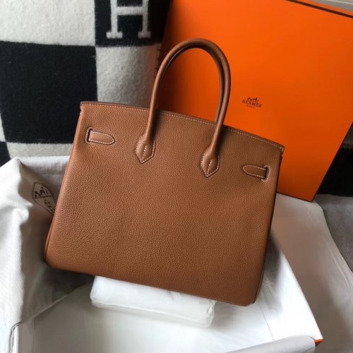 Hermes Birkin 35 Bag in Gold Clemence Leather with GHW Hermes Birkin 35 Bag in Gold Clemence Leather with GHW