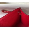 Hermes Kelly Pochette Clutch Bag In Red Epsom Leather