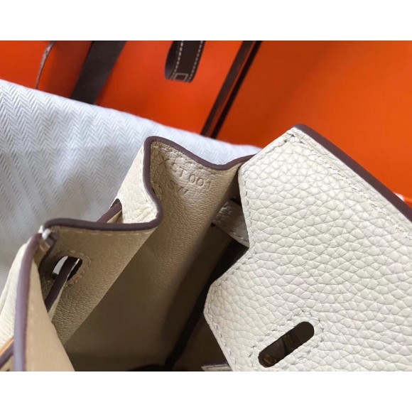 Hermes Birkin 25 Bag In Beton Clemence Leather with GHW Hermes Birkin 25 Bag In Beton Clemence Leather with GHW