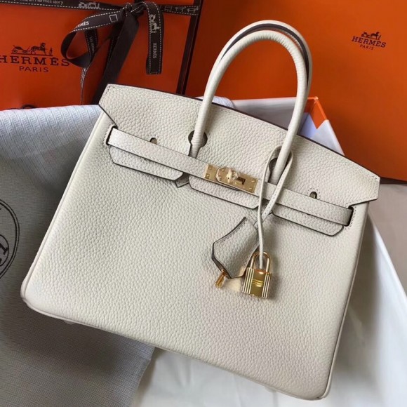 Hermes Birkin 25 Bag In Beton Clemence Leather with GHW Hermes Birkin 25 Bag In Beton Clemence Leather with GHW