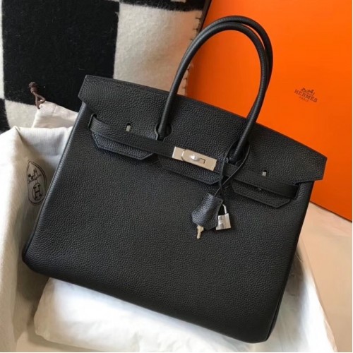 Hermes Birkin 30 Bag in Black Clemence Leather with PHW Hermes Birkin 30 Bag in Black Clemence Leather with PHW
