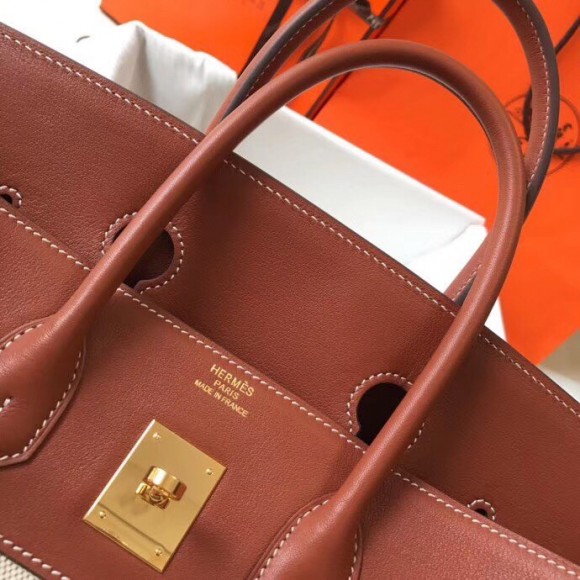 Hermes Birkin 35 Bag in Toile Canvas With Barenia Leather Hermes Birkin 35 Bag in Toile Canvas With Barenia Leather