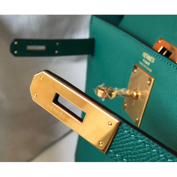 Hermes Kelly 32cm Sellier Bag in Malachite Epsom Calfskin GHW Hermes Kelly 32cm Sellier Bag in Malachite Epsom Calfskin GHW