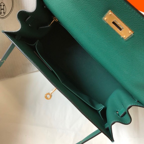 Hermes Kelly 32cm Sellier Bag in Malachite Epsom Calfskin GHW Hermes Kelly 32cm Sellier Bag in Malachite Epsom Calfskin GHW