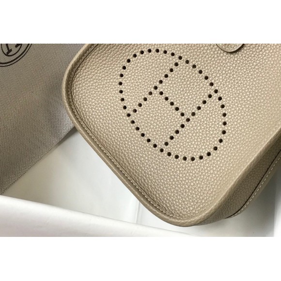 Hermes Evelyne III Mini Bag In Tourterelle Clemence Leather Hermes Evelyne III Mini Bag In Tourterelle Clemence Leather