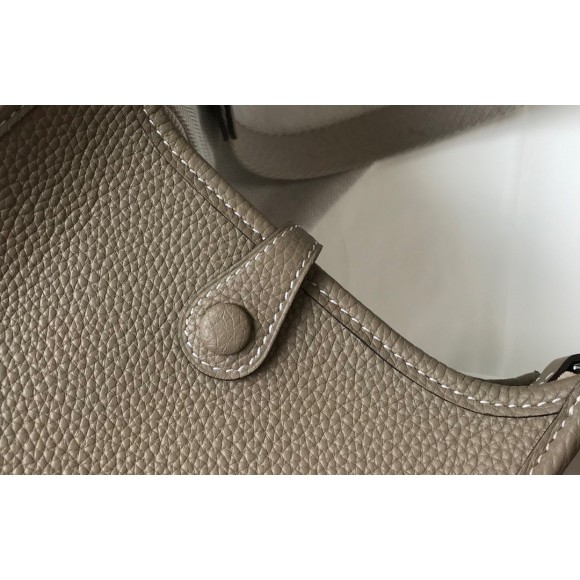 Hermes Evelyne III Mini Bag In Tourterelle Clemence Leather Hermes Evelyne III Mini Bag In Tourterelle Clemence Leather