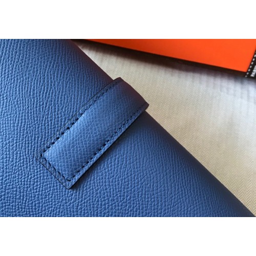 Hermes Jige Elan 29 Clutch Bag In Blue Agate Epsom Leather Hermes Jige Elan 29 Clutch Bag In Blue Agate Epsom Leather