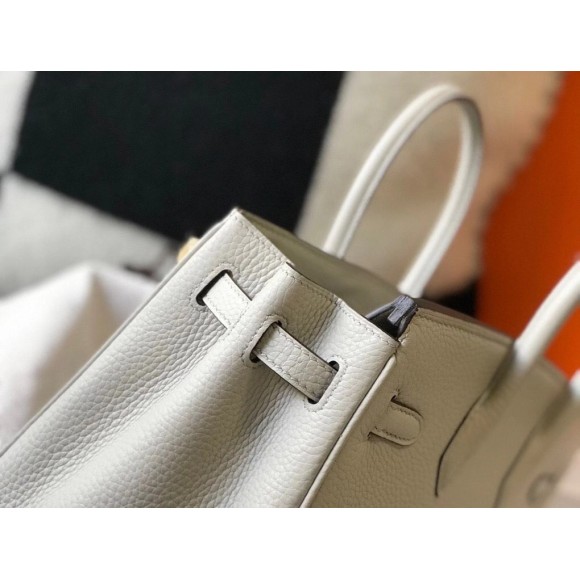 Hermes Birkin 30 Bag in Pearl Grey Clemence Leather with GHW Hermes Birkin 30 Bag in Pearl Grey Clemence Leather with GHW