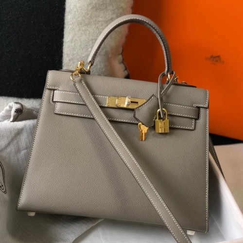 Hermes Kelly 28cm Sellier Bag in Gris Asphalt Epsom Calfskin GHW Hermes Kelly 28cm Sellier Bag in Gris Asphalt Epsom Calfskin GHW