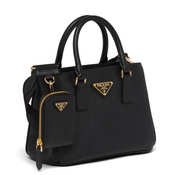 Prada Galleria Mini Bag In Black Saffiano Leather Prada Galleria Mini Bag In Black Saffiano Leather