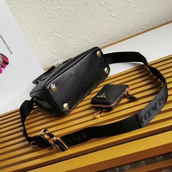 Prada Galleria Mini Bag In Black Saffiano Leather Prada Galleria Mini Bag In Black Saffiano Leather