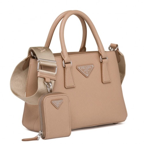 Prada Galleria Mini Bag In Beige Saffiano Leather Prada Galleria Mini Bag In Beige Saffiano Leather