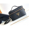 Prada Mini Vanity Bag in Black Grained Leather